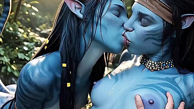 Pandora moonlight guides blue Avatar babes to taste big cock