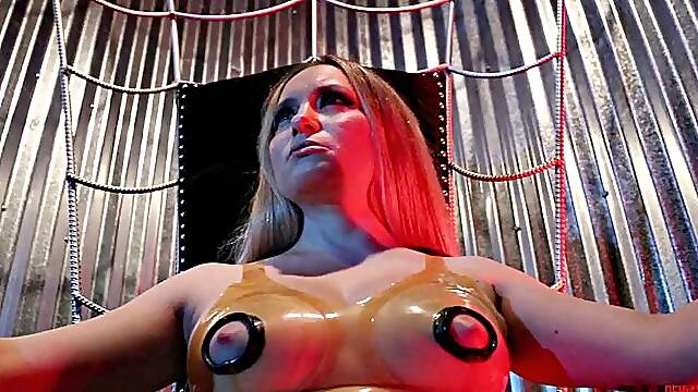 Asian babe Annie Cruz gets dominated anally by cute blonde mistress Aiden Starr