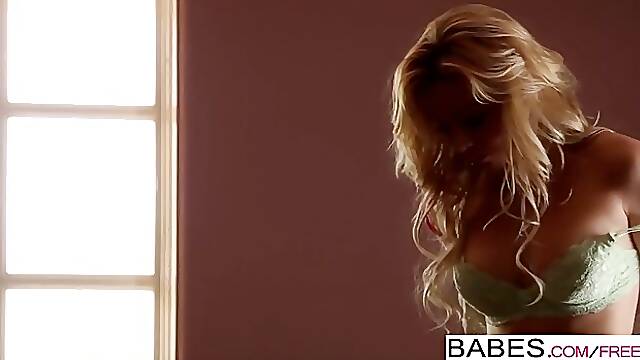 Romantic blonde with big, firm tits, Kayden Kross is alone at home and masturbating all day