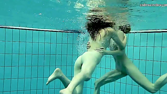 Nastya's underwater poolside fuckfest