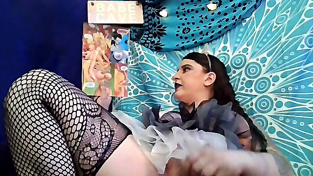 Marvels sexy heroine reads naughty stories while playing with her big boobs.