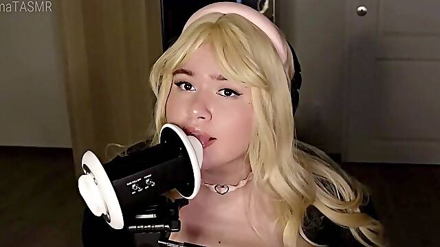 ASMR Step Sis TEASING U - MOIST LICKING, SUCKING, MASSAGE, HJ, UPCLOSE LICKING + FEET - EmmaTASMR