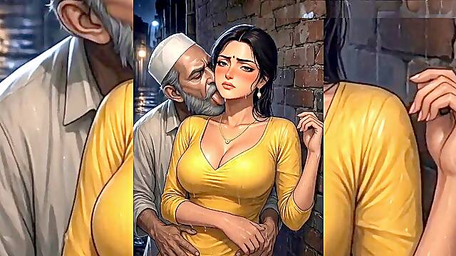 Indian Bhabhi Grouped & screwed rock hard by Her elderly Disgusting Muslim Neighbour in Busy Market