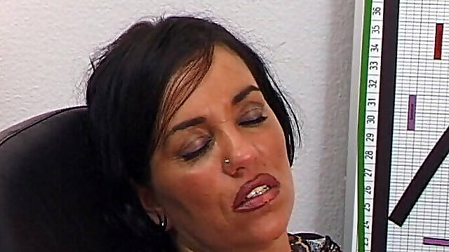 Stunning German bitches sharing big dick in the office