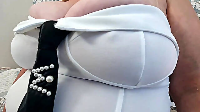 Cum Over Dark Pantyhose For Naughty Mature BBW Milf You Filthy Pervert