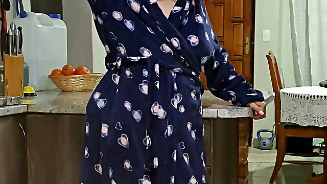 Amateur Big Tits MILF JOI in kitchen POV