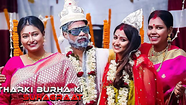 Crazy old man turns out to celebrate honeymoon with his three newly wed wives